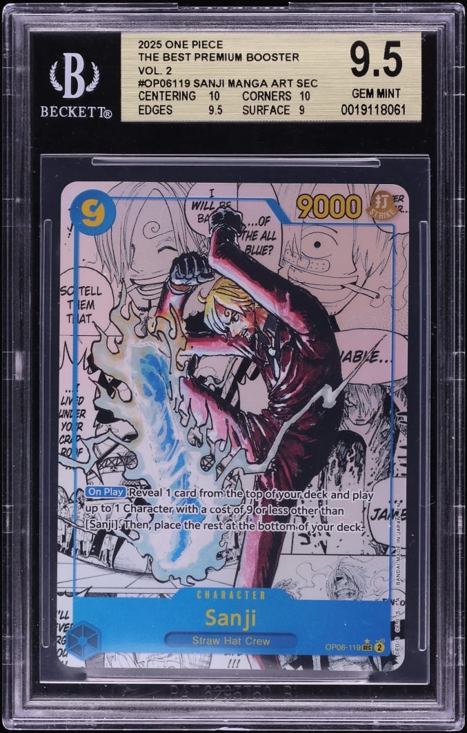 2025 One Piece The Best Premium Booster Vol. 2 Manga Alt Art Sanji #OP06-119 BGS 9.5 GEM