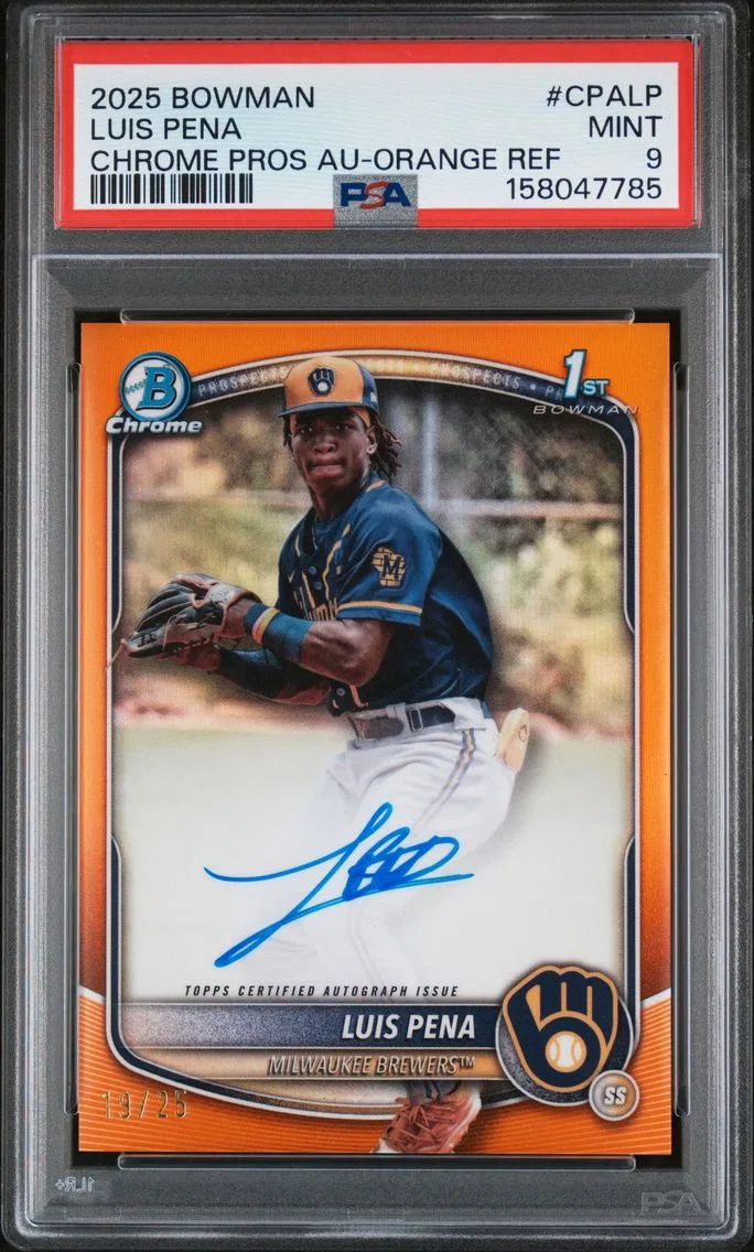 2025 #CPALP Luis Pena PSA 9 Bowman Chrome Prospect Autographs — Epic