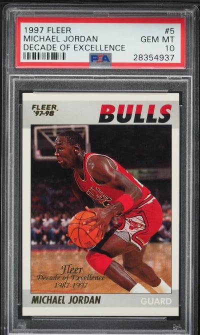 1997 Fleer Decade Of Excellence Michael Jordan #5 PSA 10 GEM MINT