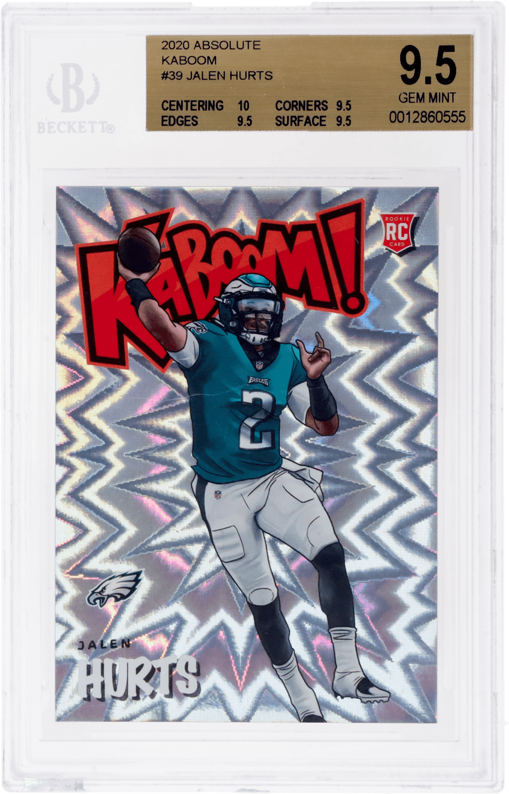 2020 Absolute Kaboom! Jalen Hurts #K-JAH1 BGS 9.5