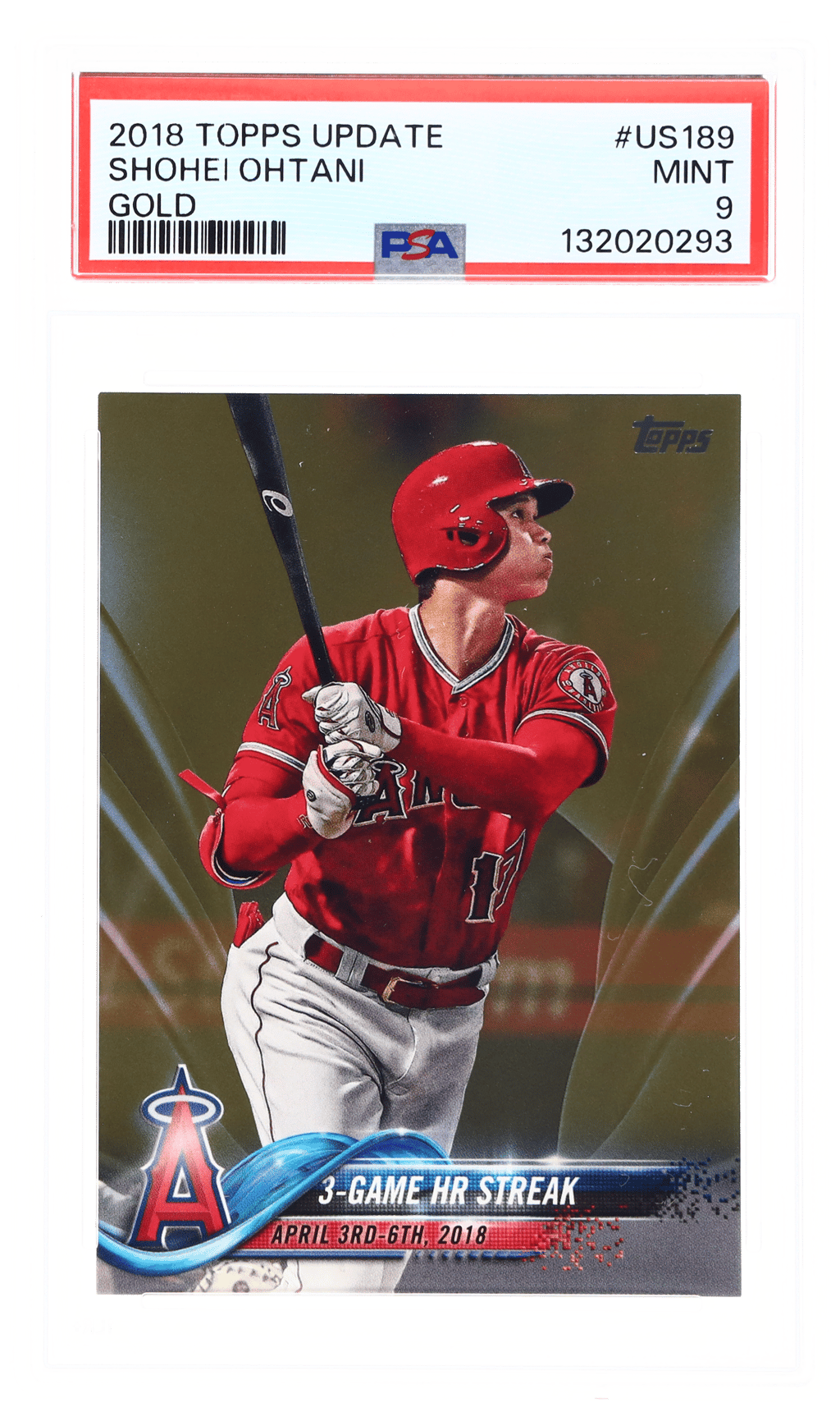 2018 Topps Update Gold Shohei Ohtani #US189 1718/2018 PSA 9