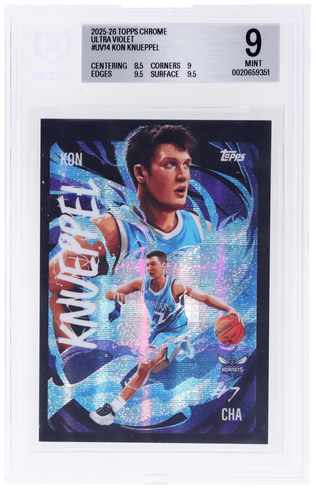 2025 Topps Chrome Ultra Violet Kon Knueppel #UV-14 BGS 9