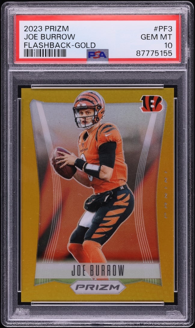 2023 Panini Prizm Flashback Gold Joe Burrow /10 #PF3 PSA 10 GEM MINT