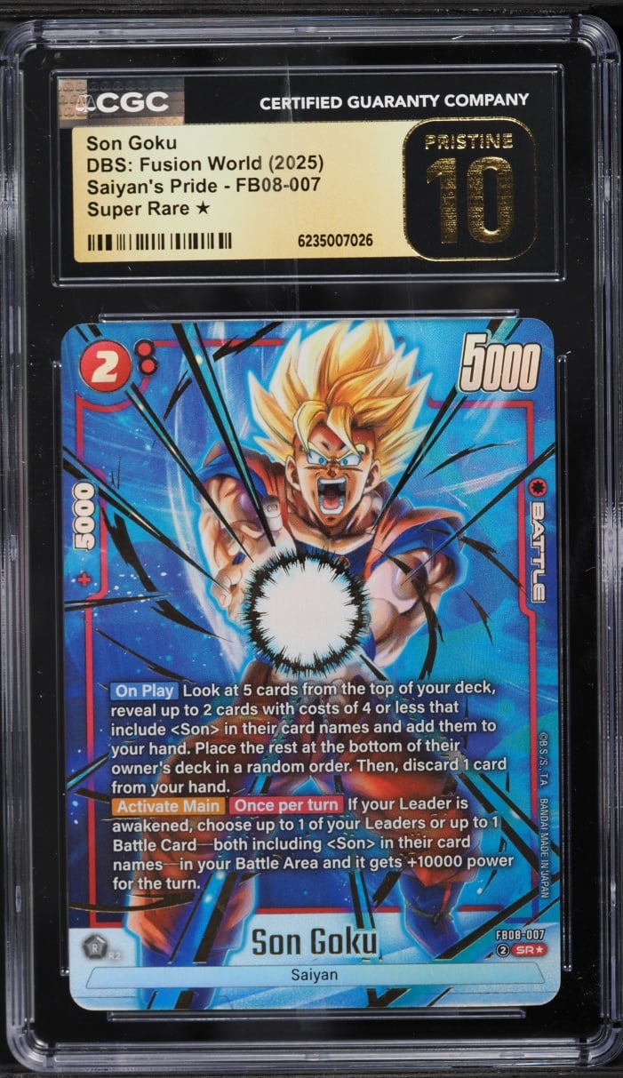 2025 Dragon Ball Super Fusion World Saiyan's Pride SR 1 Star Son Goku #FB08-007 CGC 10 PRISTINE