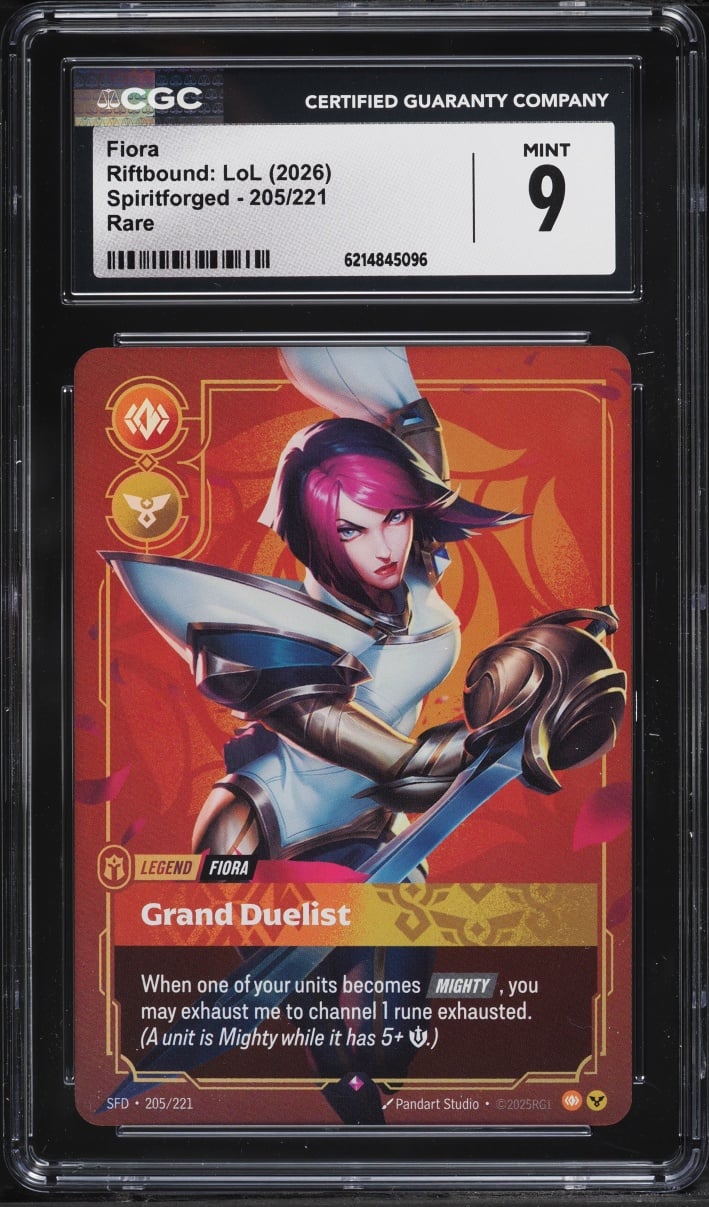 2026 Riftbound League Of Legends LoL Spiritforged Fiora #205 CGC 9 MINT