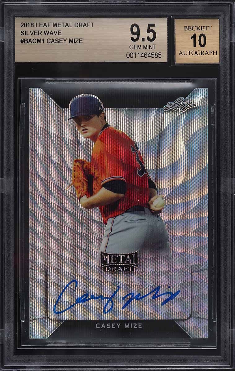 2018 Leaf Metal Draft Silver Wave Casey Mize ROOKIE AUTO #BA-CM1 BGS 9.5 GEM