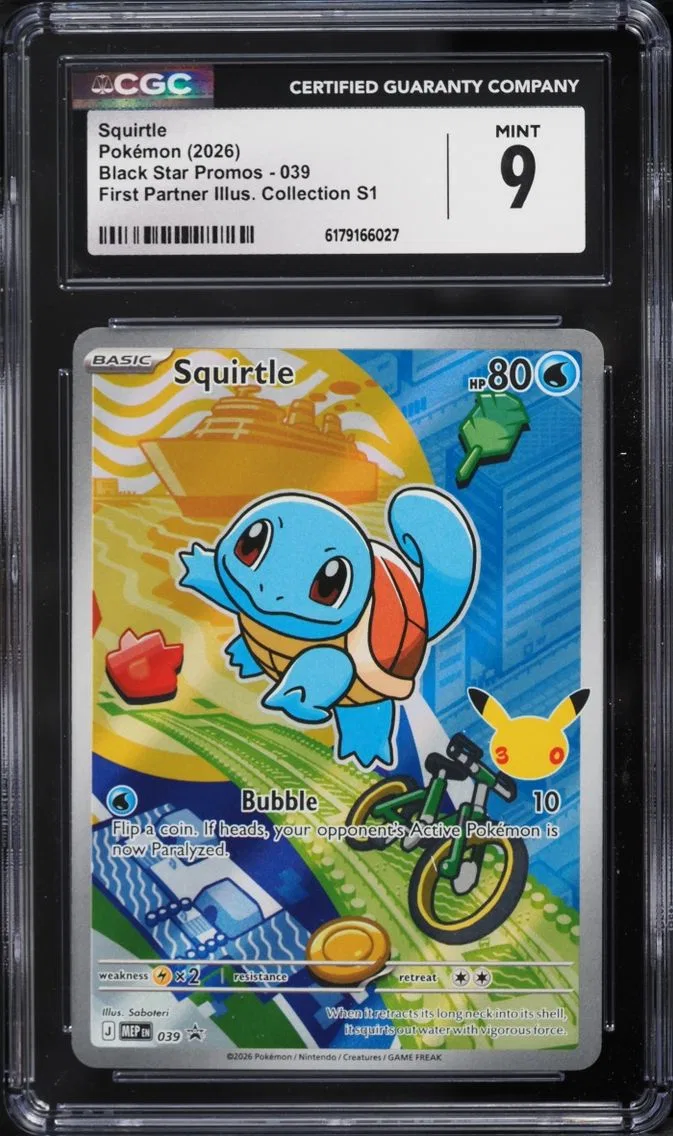 2026 Pokemon Mega Evolution Promo First Partner S1 Full Art Squirtle #39 CGC 9 MINT