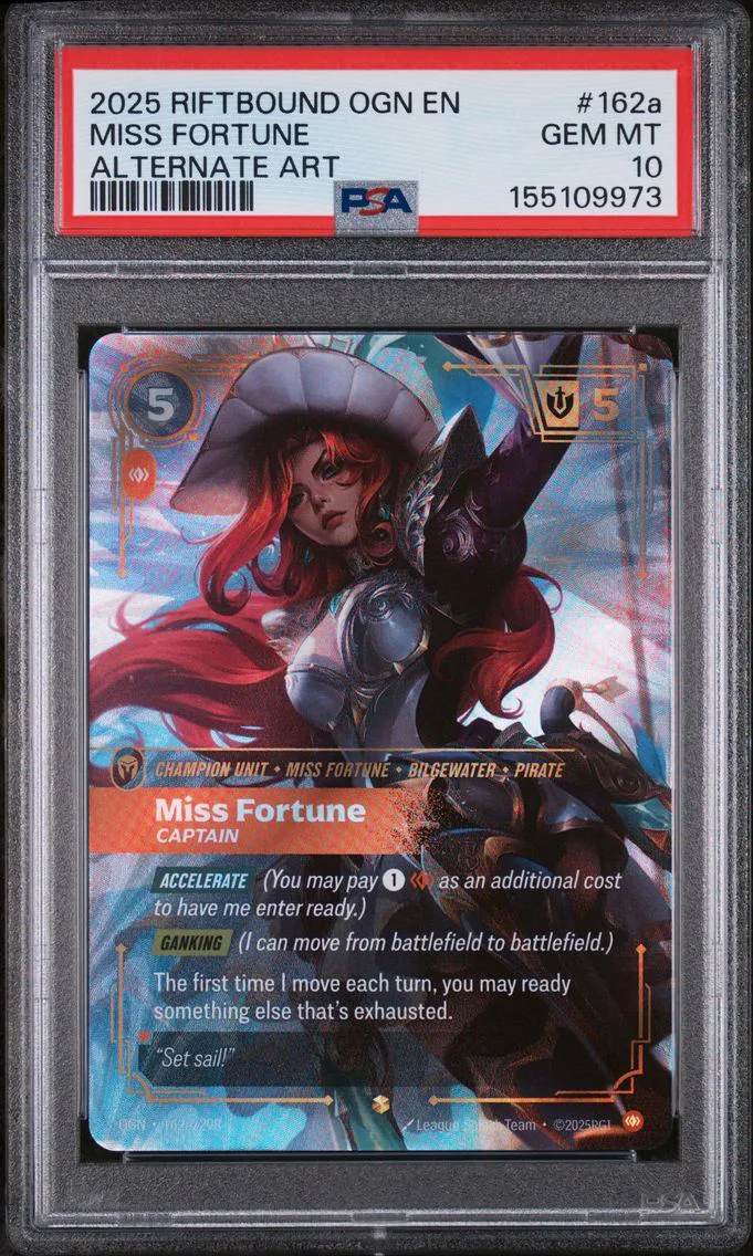 2025 #162a Miss Fortune - Captain PSA 10 Riftbound: League of Legends Ogn-Origins