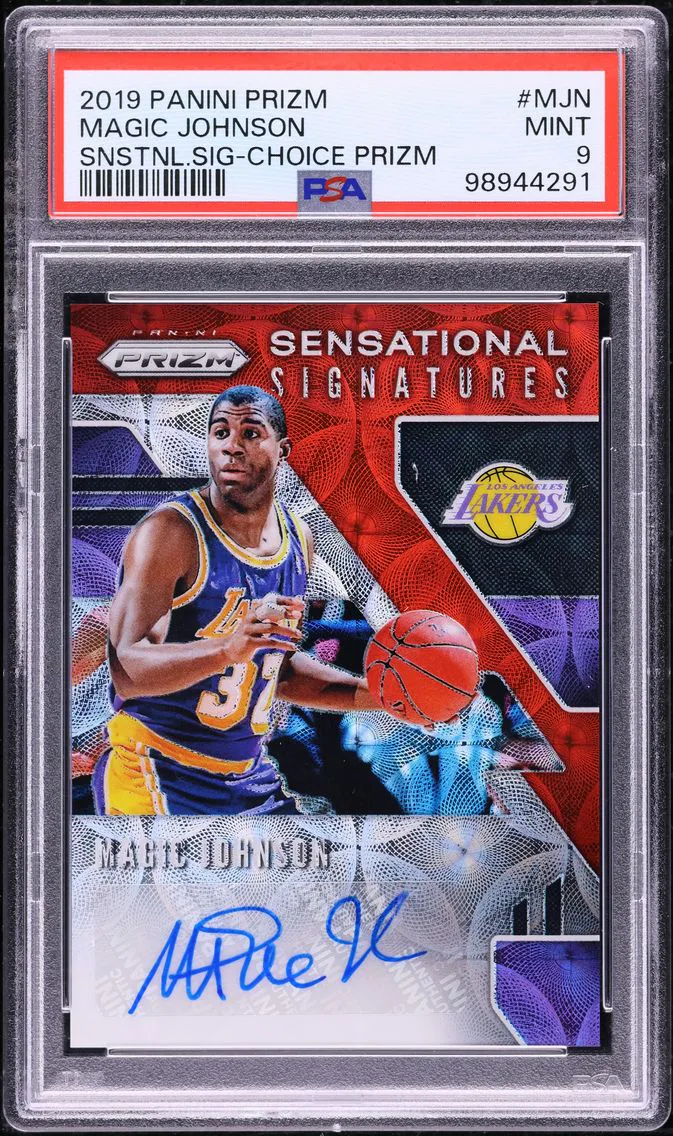 2019 Panini Prizm Sensational Signatures Choice Magic Johnson AUTO PSA 9 MINT