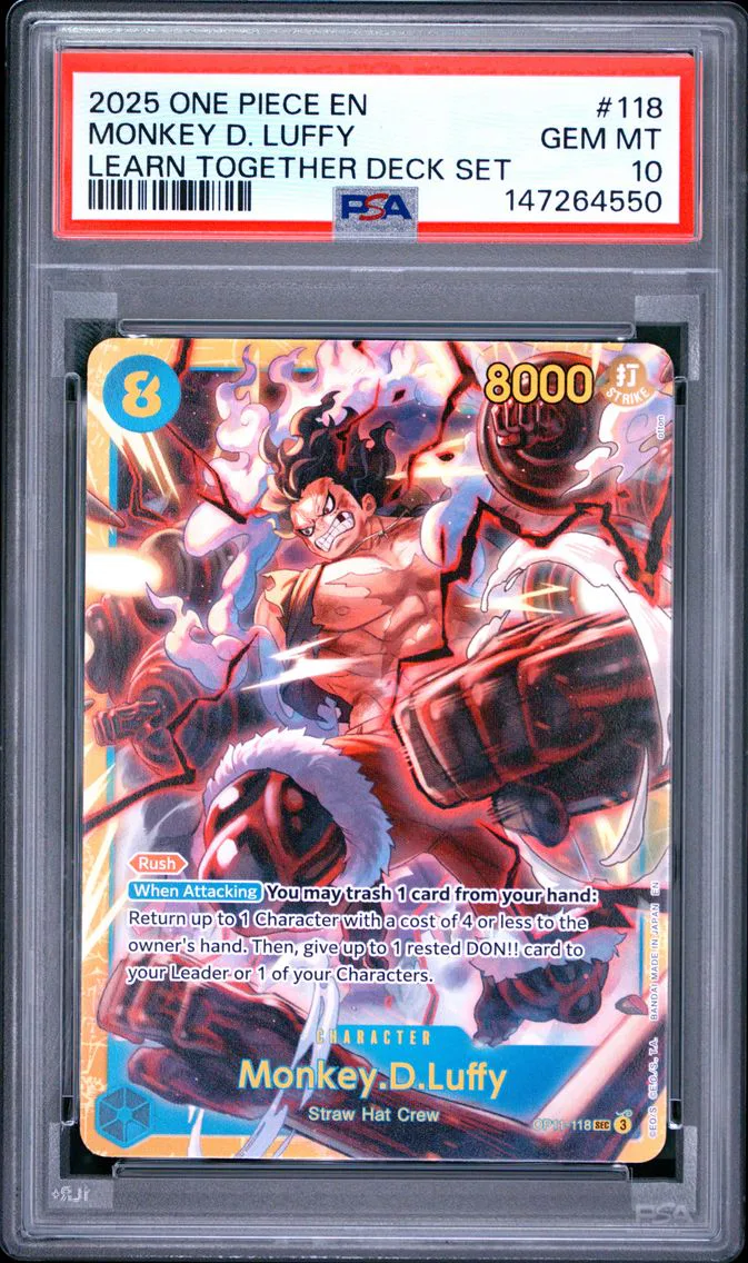2025 #118 Monkey D. Luffy PSA 10 One Piece Learn Together Deck Set