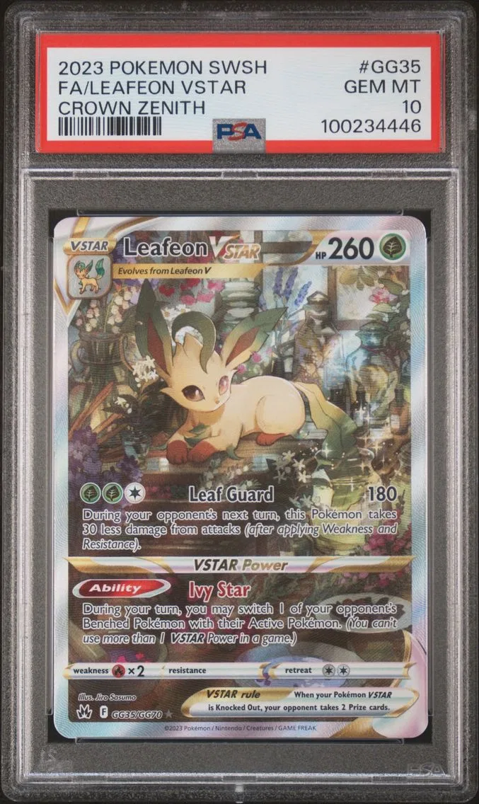 2023 #GG35 Full Art/Leafeon Vstar PSA 10 Sword and Shield Crown Zenith Pokemon