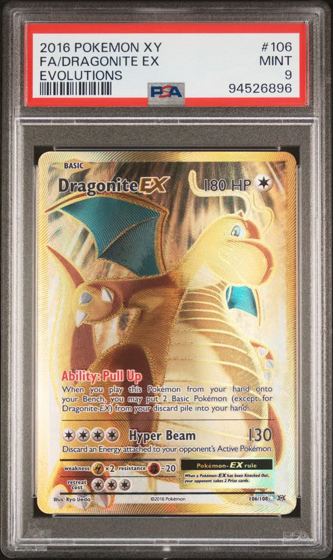 2016 #106 Full Art/Dragonite EX PSA 9 XY Evolutions