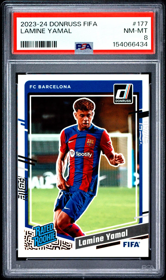 2023 #177 Lamine Yamal PSA 8 Panini Donruss FIFA