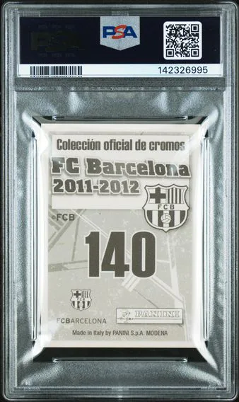 2011 #140 Lionel Messi PSA 9 Panini FC Barcelona, back