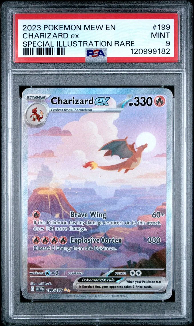 2023 #199 Charizard EX PSA 9 Mew EN-151 Pokemon