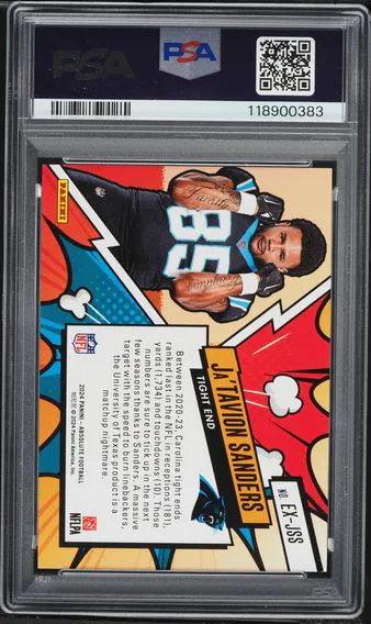2024 #EXJSS Ja'Tavion Sanders PSA 9 Panini Absolute Explosive Football, back