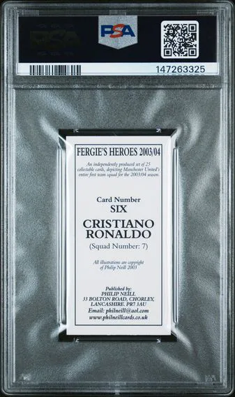2003 #6 Cristiano Ronaldo PSA 8 Philip Neill Fergie's Heroes, back