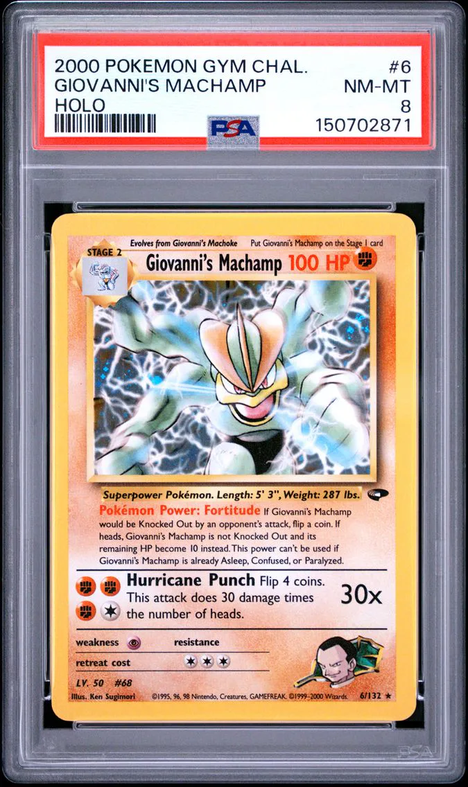 2000 #6 Giovanni's Machamp PSA 8 Gym Challenge