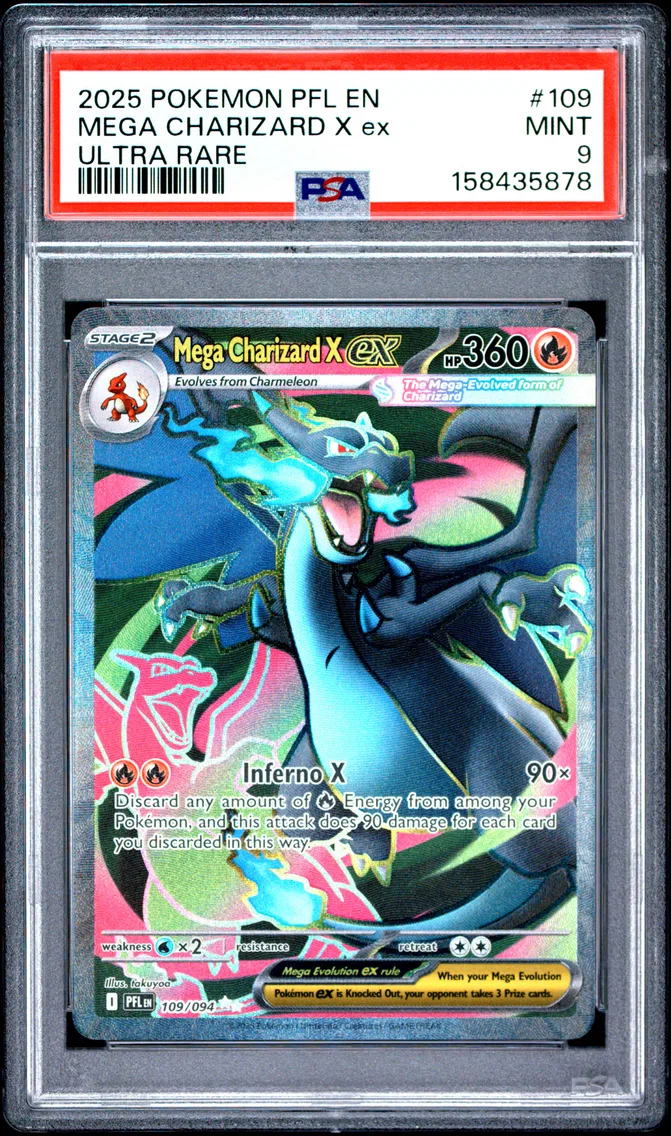 2025 #109 MEGA CHARIZARD X ex PSA 9 Pfl EN-Phantasmal Flames