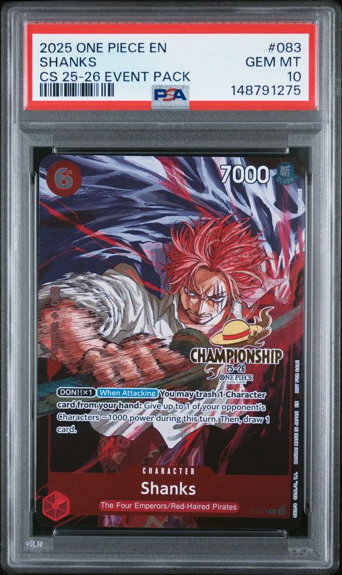 2025 #083 Shanks PSA 10 One Piece Championship 2025-26 Event Pack