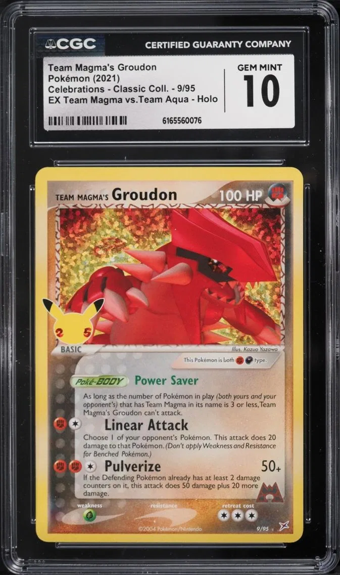 2021 Pokemon Sword & Shield Celebrations Holo Team Magma's Groudon #9 CGC 10 GEM MINT