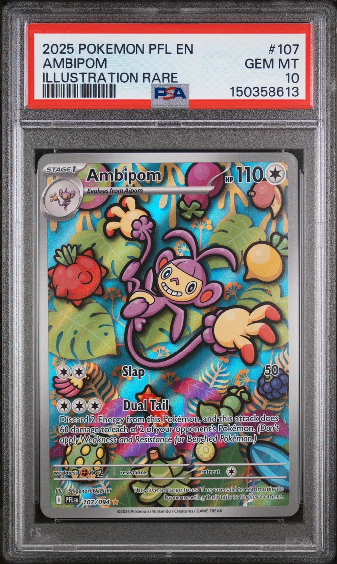 2025 #107 Ambipom PSA 10 Pfl EN-Phantasmal Flames