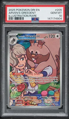 Arven's Greedent #205 PSA 10