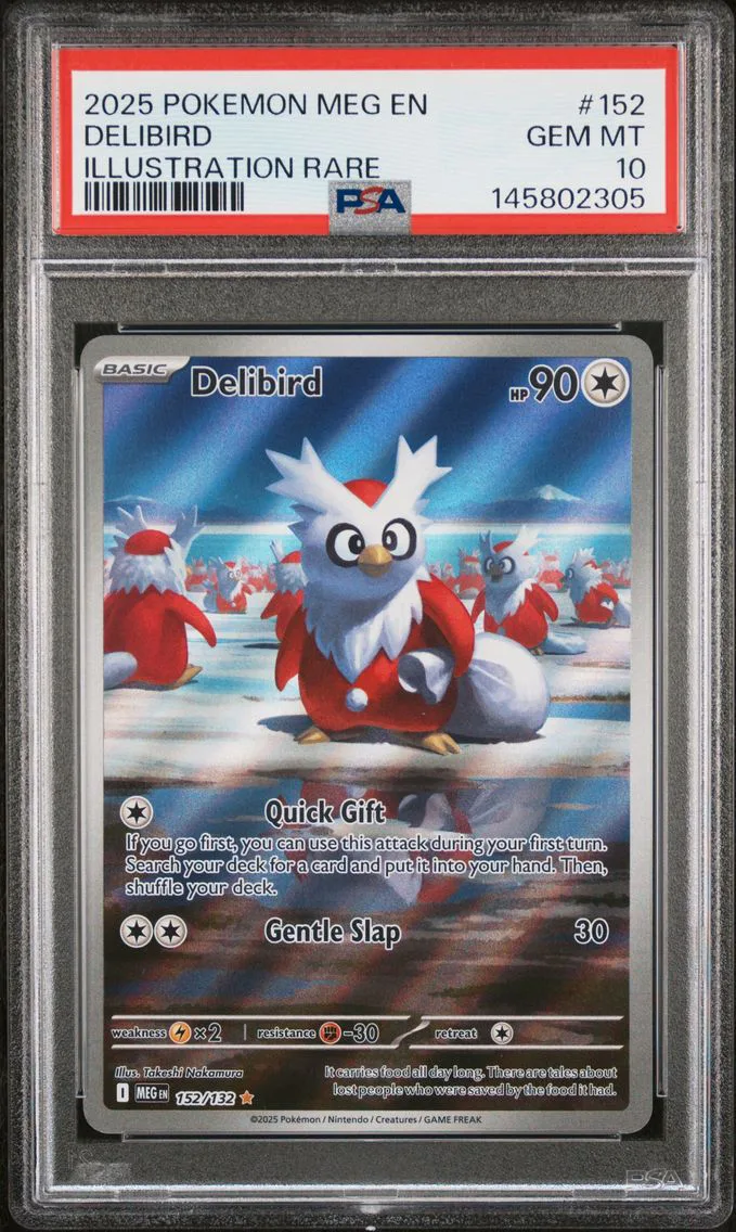2025 #152 Delibird PSA 10 Meg EN-Mega Evolution