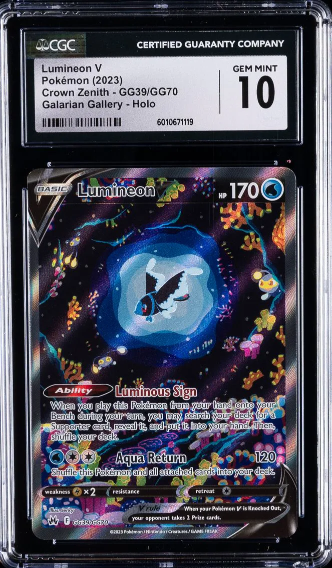 Lumineon V #GG39, CGC 10 Gem Mint, front of the slab