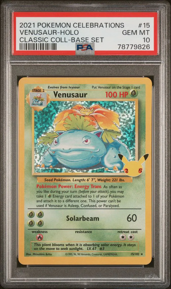 2021 #15 Venusaur-Holo PSA 10 Celebrations Classic Collection