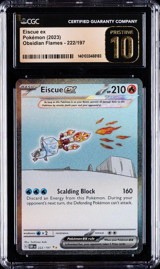 2023 #222 Eiscue EX CGC 10 Pristine Obf EN-Obsidian Flames Pokemon