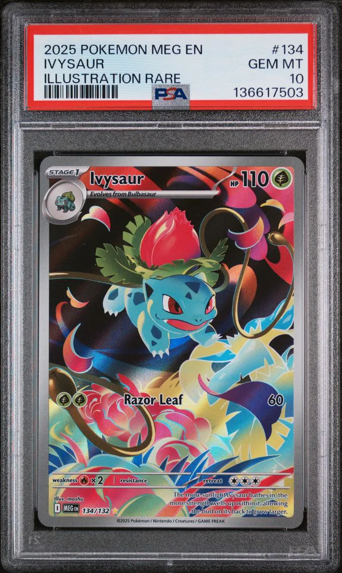 Ivysaur #134, PSA 10 Gem Mint, front of the slab