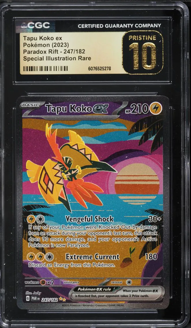 Tapu Koko ex #247, CGC Pristine 10, front of the slab