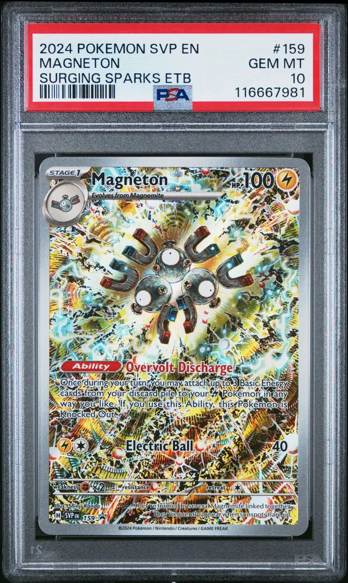 Magneton #159, PSA 10 Gem Mint, front of the slab