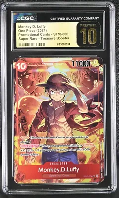 Monkey D. Luffy SR Treasure Booster #ST10-006 CGC Pristine 10