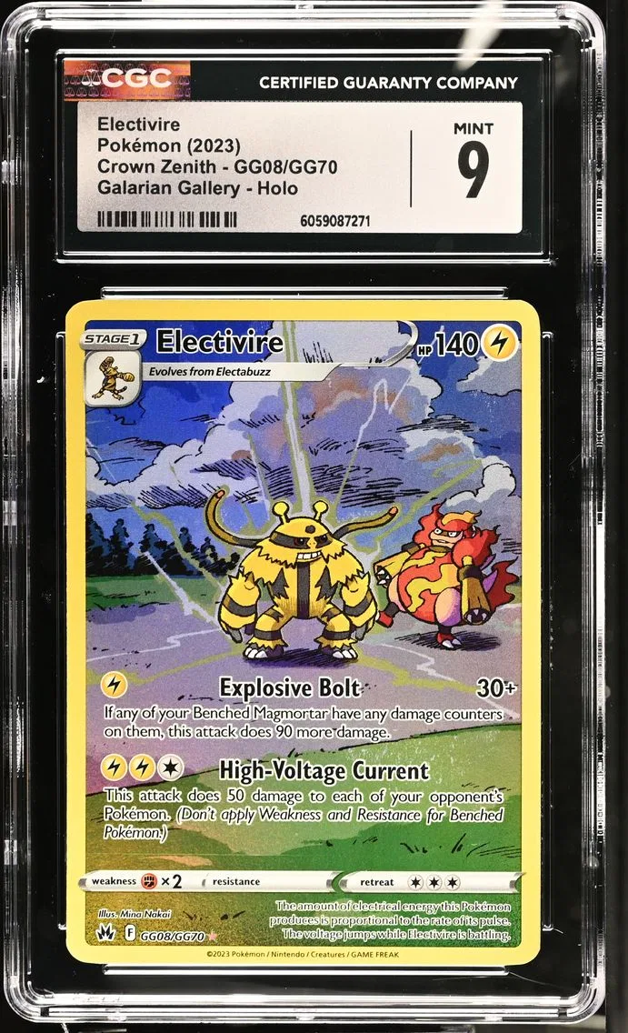 Electivire #GG08/GG70, CGC 9 Mint, front of the slab