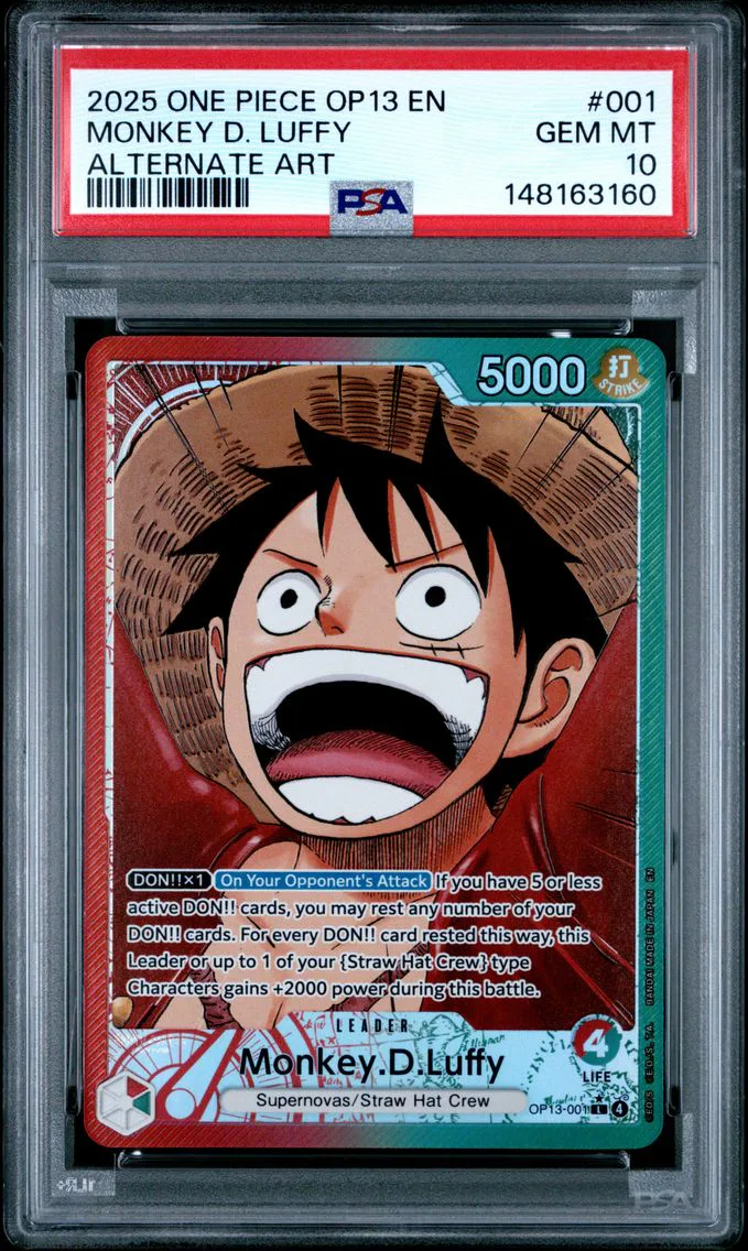 2025 #001 Monkey D. Luffy PSA 10 One Piece OP13-Carrying on His Will