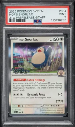 Hop's Snorlax #184 PSA 9