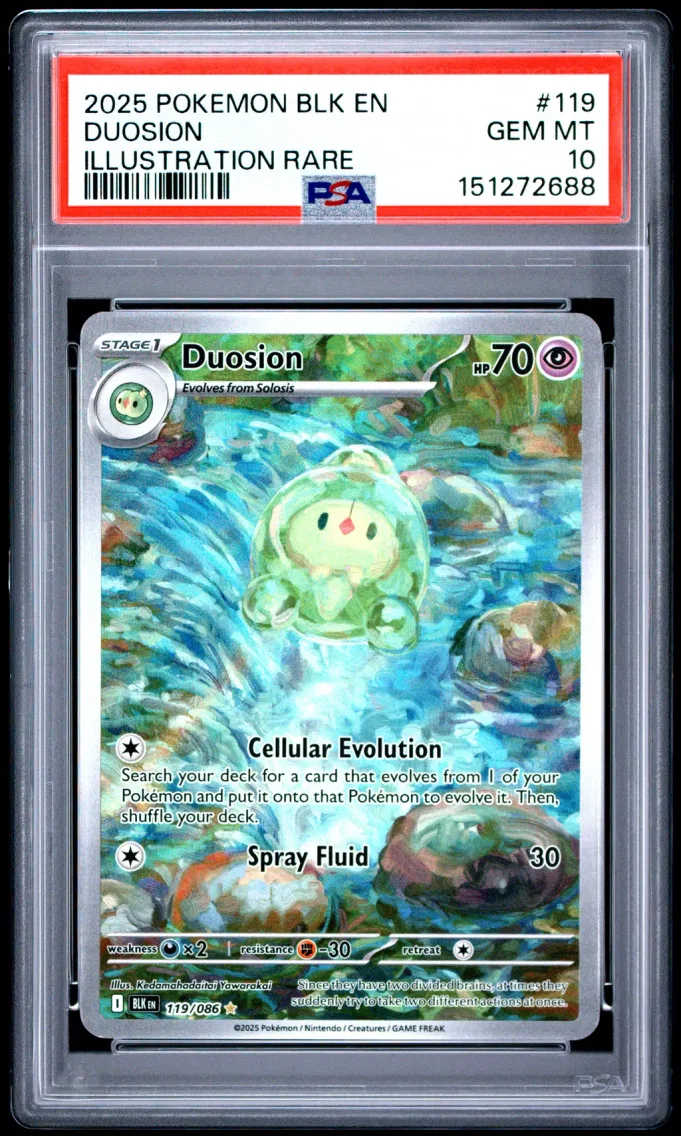 Duosion #119, PSA 10 Gem Mint, front of the slab