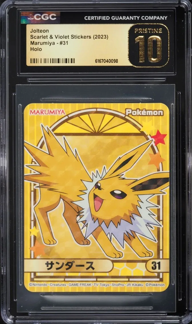 2023 Pokemon Japanese Scarlet & Violet Stickers Marumiya Holo Jolteon #31 CGC 10 PRISTINE