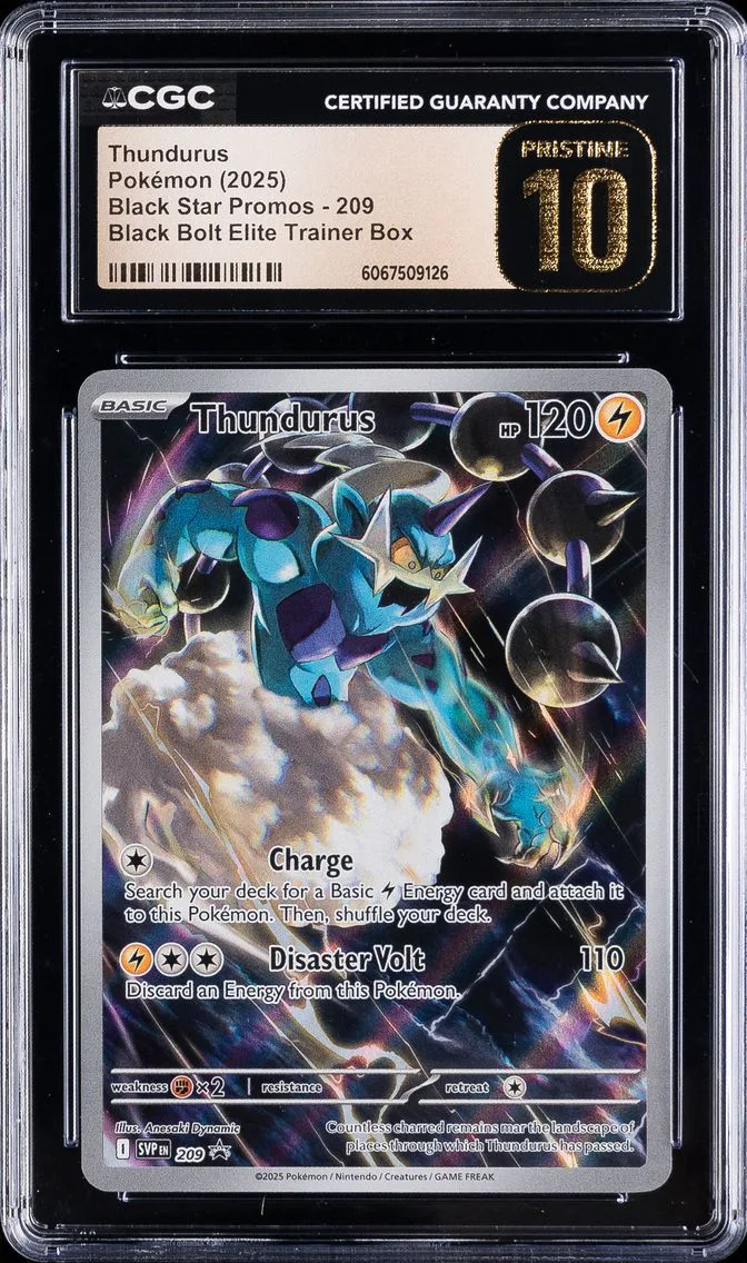 Thundurus #209, CGC Pristine 10, front of the slab