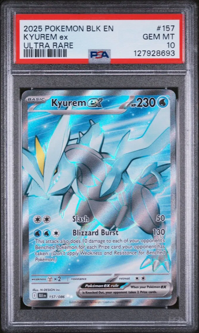 Kyurem ex #157, PSA 10 Gem Mint, front of the slab