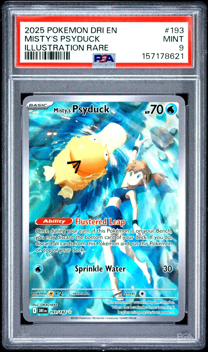 2025 #193 Misty's Psyduck PSA 9 Dri EN-Destined Rivals