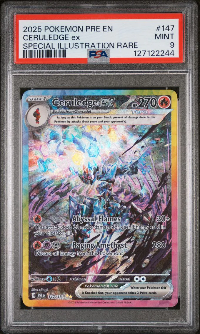 Ceruledge ex #147, PSA 9 Mint, front of the slab
