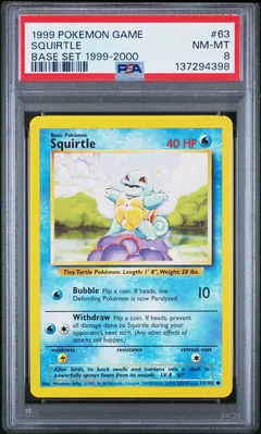 Squirtle #63 PSA 8