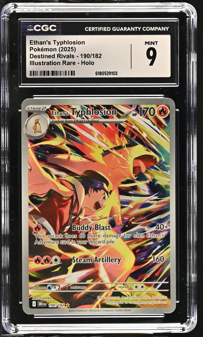 Ethan's Typhlosion #190, CGC 9 Mint, front of the slab