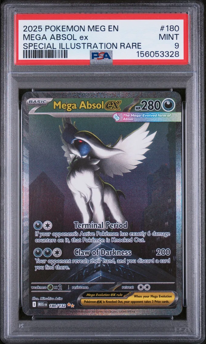 Mega Absol ex #180, PSA 9 Mint, front of the slab