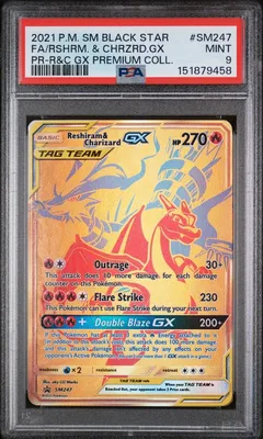 Reshiram & Charizard GX #SM247 PSA 9