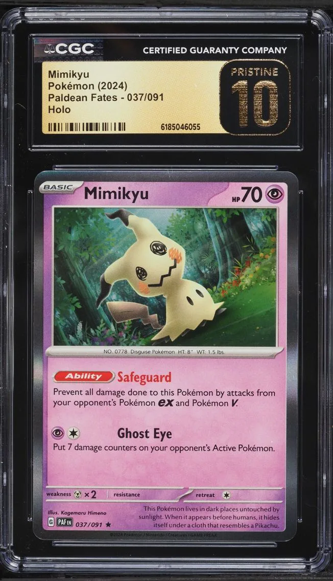 2024 #37 Mimikyu CGC 10 Pokemon Scarlet & Violet Paldean Fates Holo