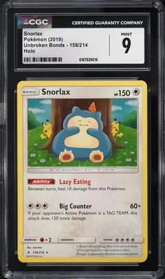Snorlax #158 CGC 9